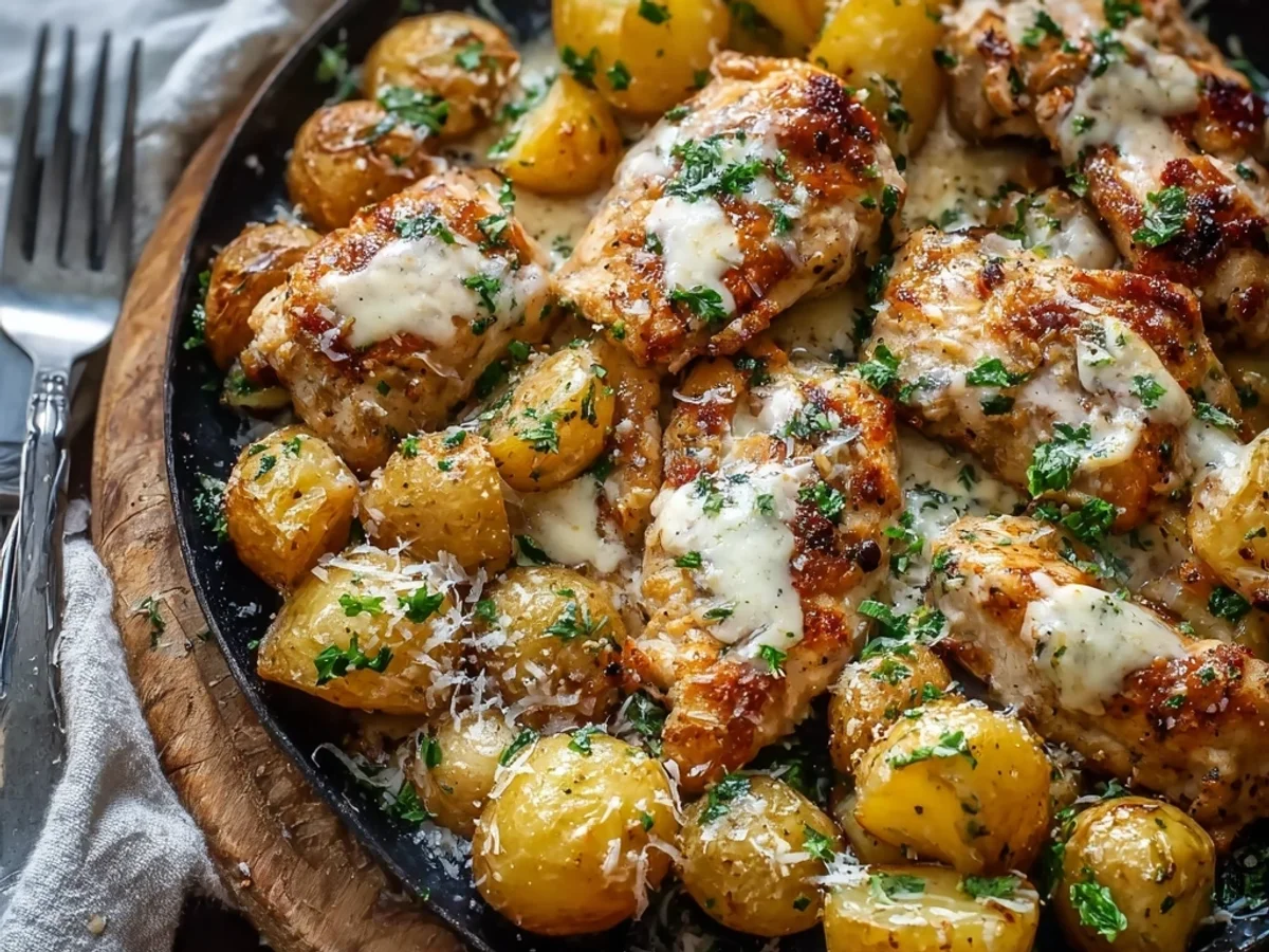 Rustic Garlic Parmesan Chicken and Potatoes Sheet Pan - Image 2