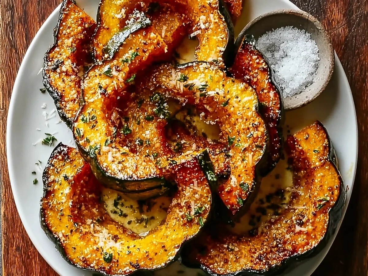 Rustic Parmesan Herb Roasted Acorn Squash Slices - Image 1