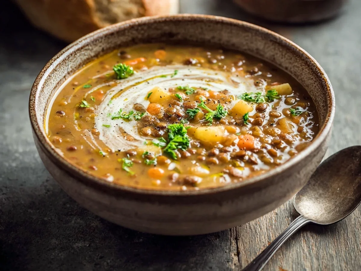 Rustic Vegetarian Lentil Soup: A Heartwarming Bowl - Image 1
