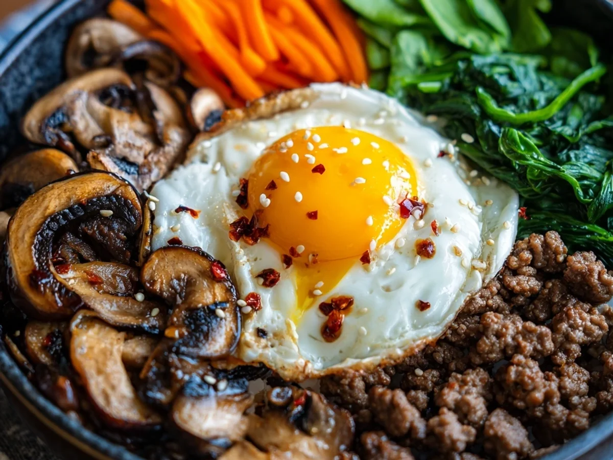 Shortcut Bibimbap: One Skillet Ground Beef & Veggies - Image 1