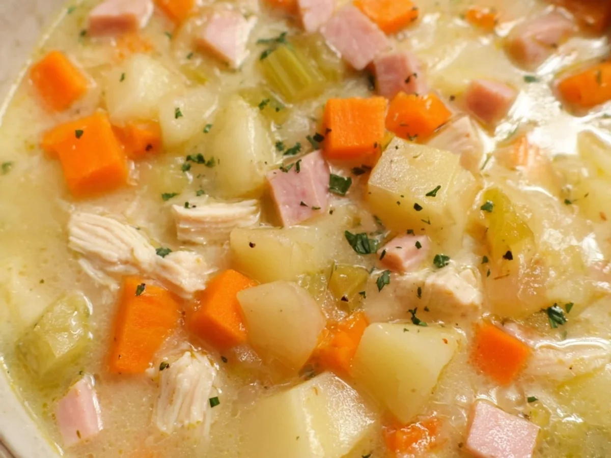 Slow Cooker Turkey Ham Potato Soup - Image 1