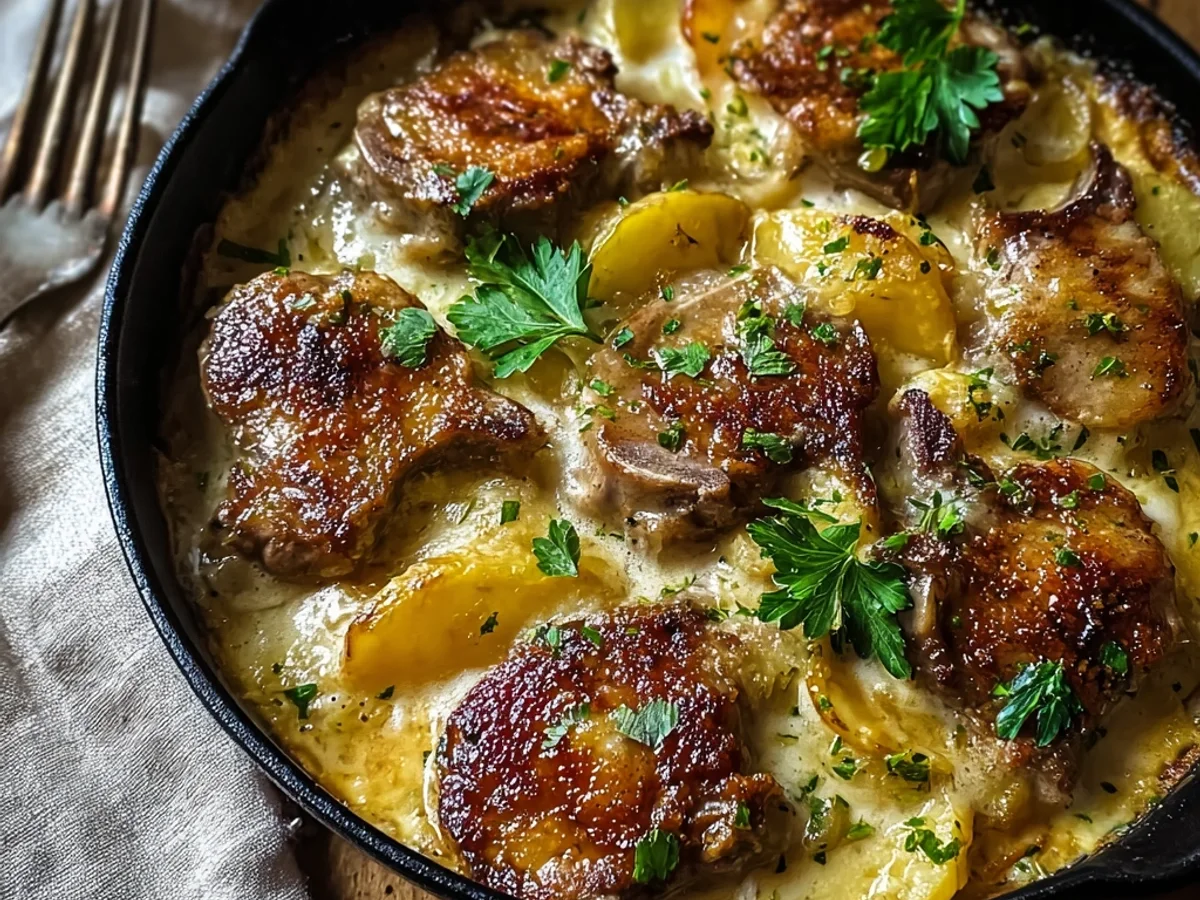 Smothered Lamb Chop Casserole with Creamy Scalloped Potatoes - Image 2