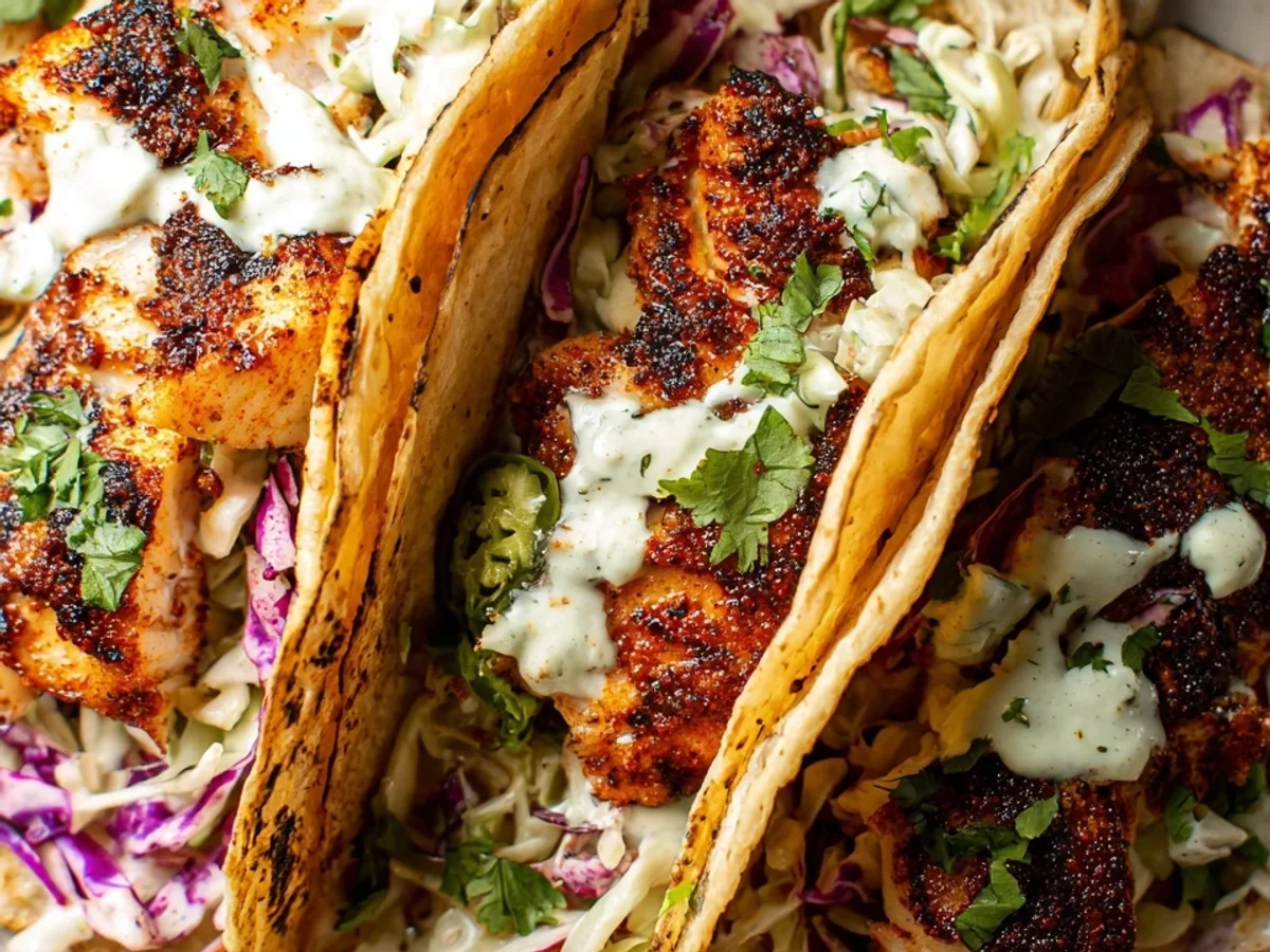 Spicy Blackened Fish Tacos Recipe - Image 1