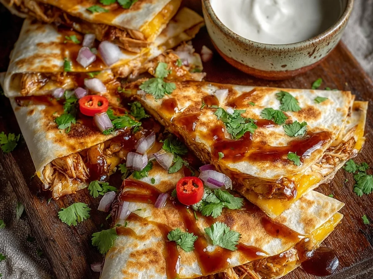Spicy Hot Honey BBQ Chicken Quesadillas: Crispy & Flavorful - Image 1