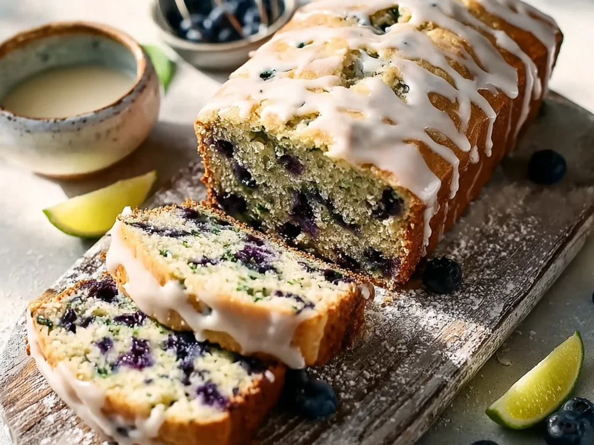 Tangy Blueberry Zucchini Bread with Lemon Glaze - Image 2