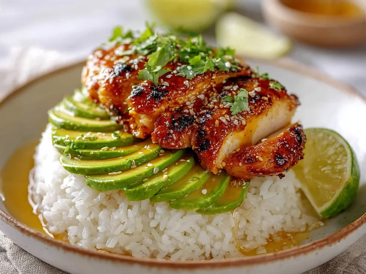 Tangy Honey Lime Chicken Avocado Rice Stacks - Image 2