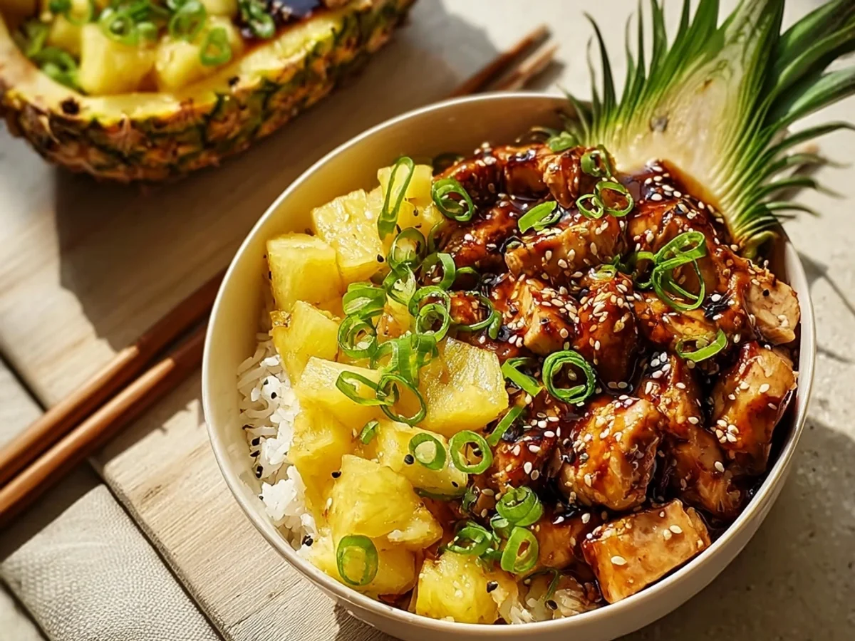 Tangy Teriyaki Chicken Pineapple Bowls: A Tropical Dinner - Image 1