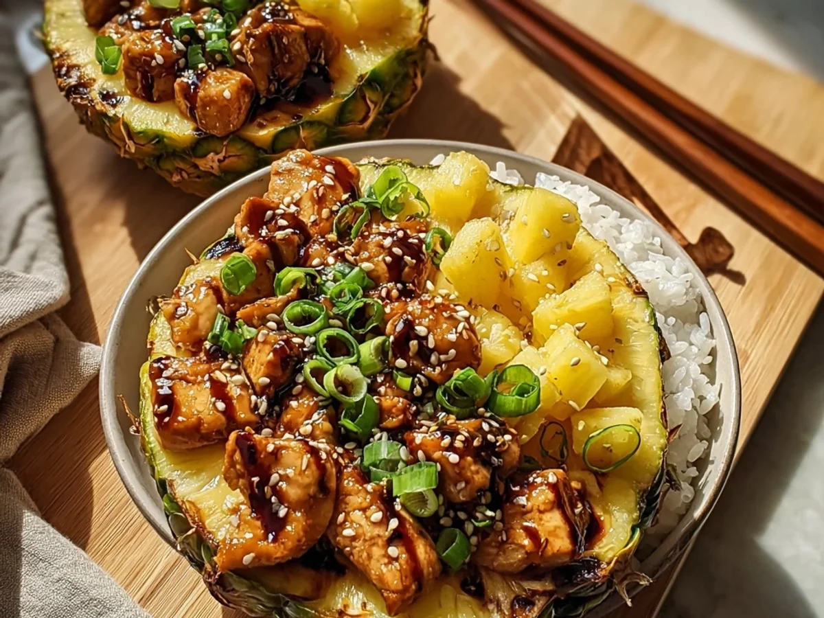 Tangy Teriyaki Chicken Pineapple Bowls: A Tropical Dinner - Image 2