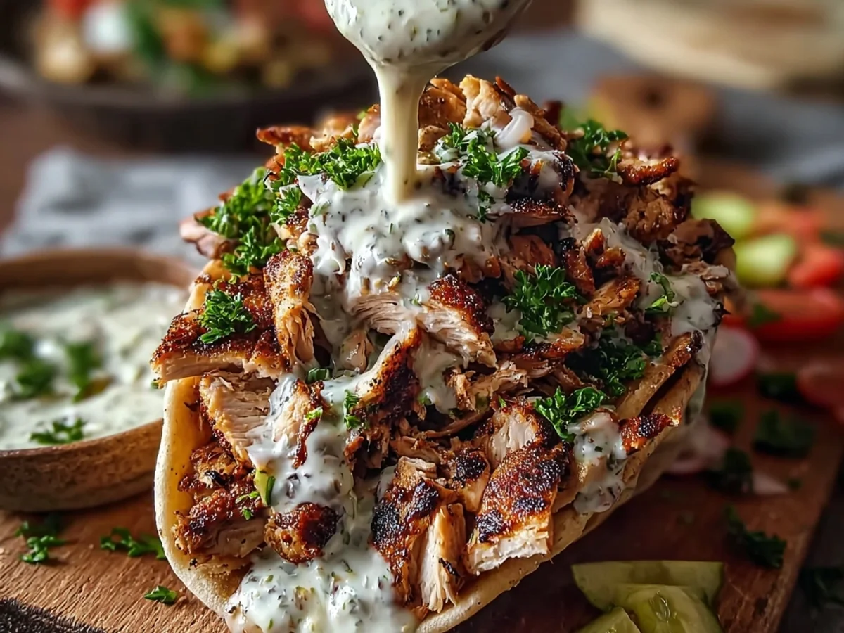 Tender Chicken Shawarma with Creamy Garlic Sauce - Image 1