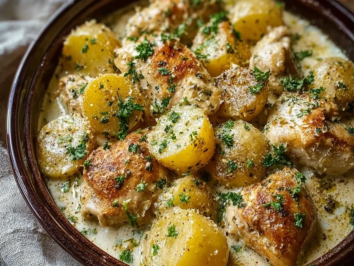 Tender Garlic Parmesan Crockpot Chicken & Potatoes - Image 1