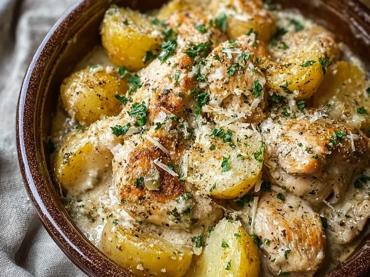 Tender Garlic Parmesan Crockpot Chicken & Potatoes - Image 2