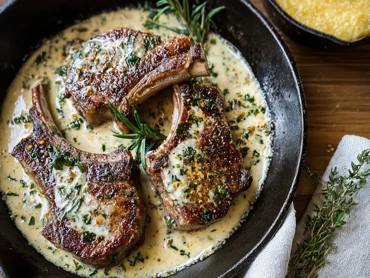Tender Lamb Chops in Creamy Garlic Sauce - Image 2