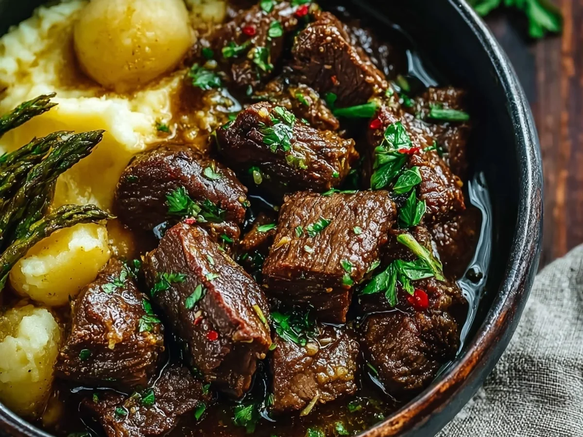 Tender Slow Cooker Garlic Butter Beef Dinner - Image 1