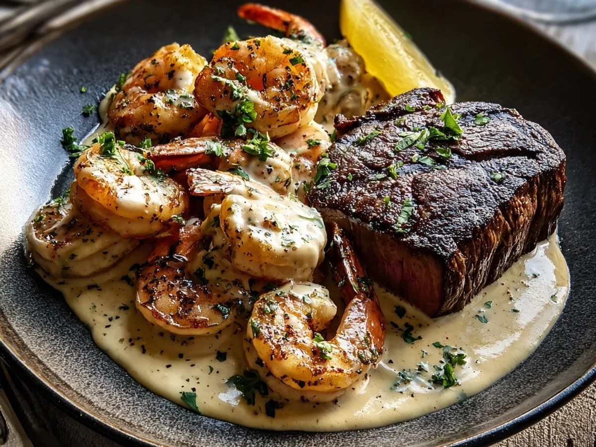 Tender Steak & Creamy Garlic Shrimp: Weekend Dinner - Image 1