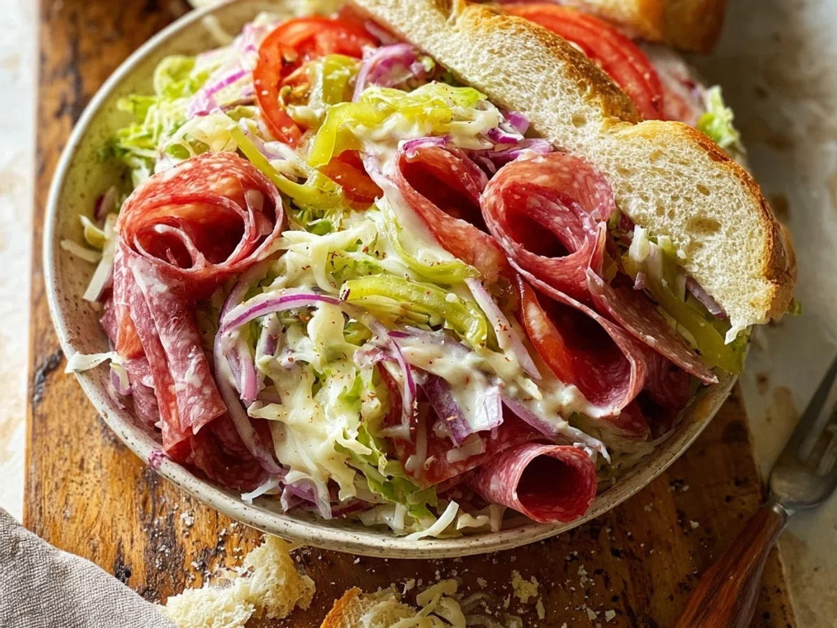 TikTok Viral Italian Grinder Salad Sandwich: Crunchy & Zesty - Image 1