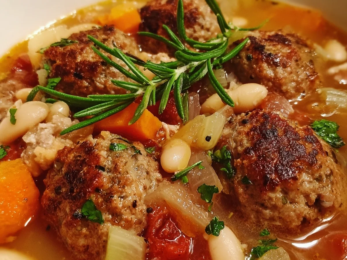 Tuscan White Bean Soup with Meatballs: Hearty & Flavorful - Image 1