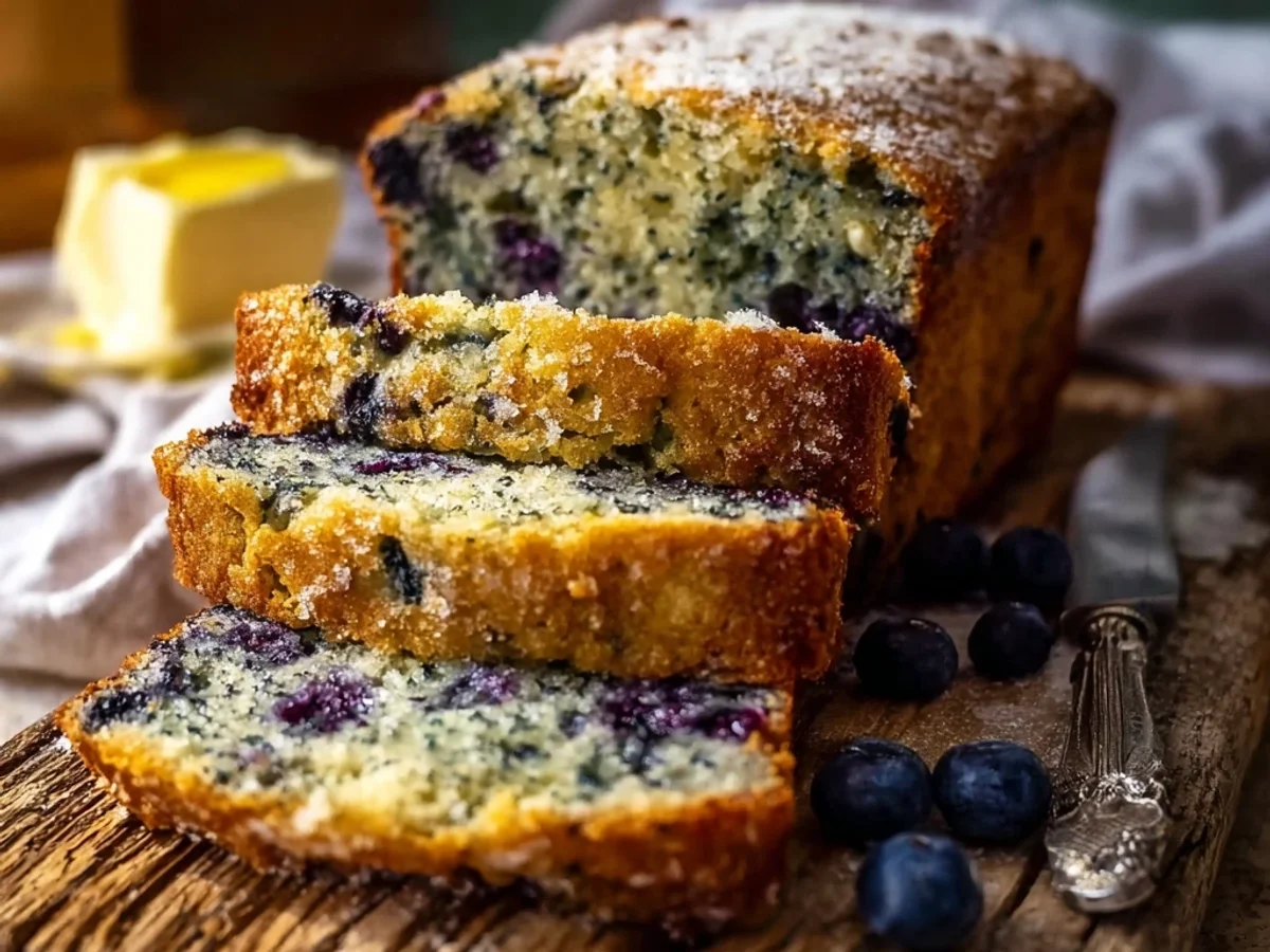 Zesty Lemon Blueberry Zucchini Bread Loaf Recipe - Image 1