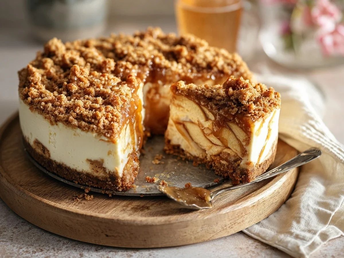 Apple Crumble Cheesecake: Creamy, Crunchy Autumn Bliss - Featured Image