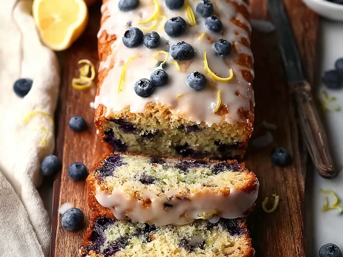 Blueberry Zucchini Bread with Zesty Lemon Glaze - Featured Image