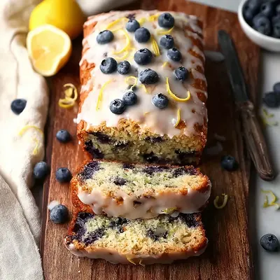 Blueberry Zucchini Bread with Zesty Lemon Glaze