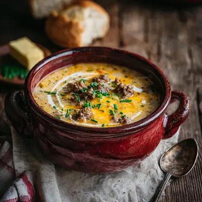 Cheesy Beef and Potato Soup: Hearty Dinner Delight