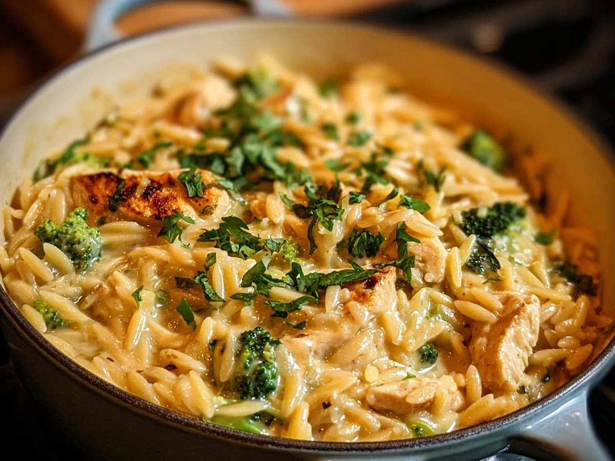 Cheesy Chicken Broccoli Orzo: Creamy One-Pan Dinner - Featured Image