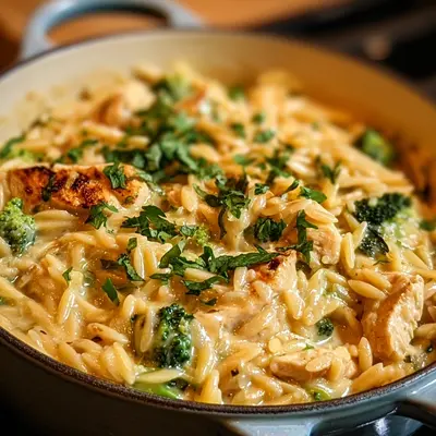 Cheesy Chicken Broccoli Orzo: Creamy One-Pan Dinner