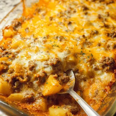 Cheesy Ground Beef & Potato Casserole