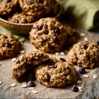 Chewy Zucchini Oatmeal Chocolate Chip Cookies
