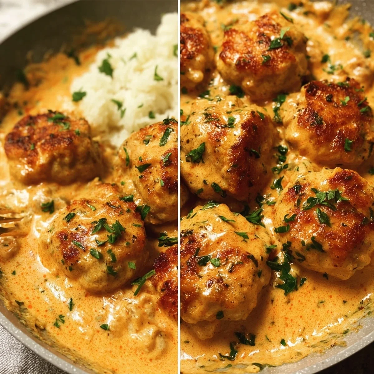Chicken Meatballs with Creamy Paprika Sauce
