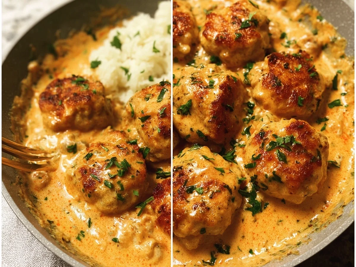 Chicken Meatballs with Creamy Paprika Sauce - Featured Image