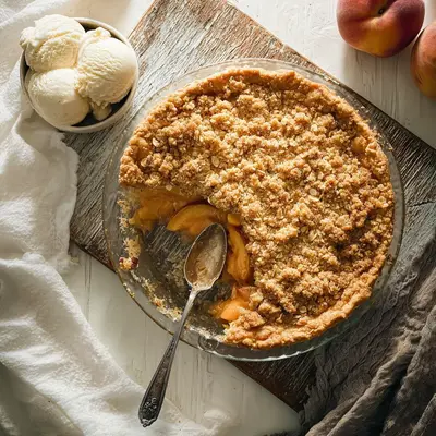 Classic Peach Crumble Pie: My Summer Backyard Bliss