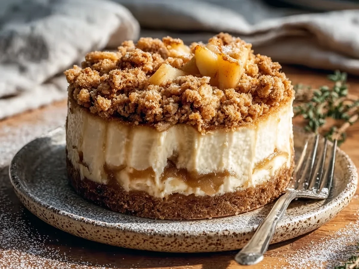 Creamy Apple Crumble Cheesecake: A Homestyle Delight - Featured Image