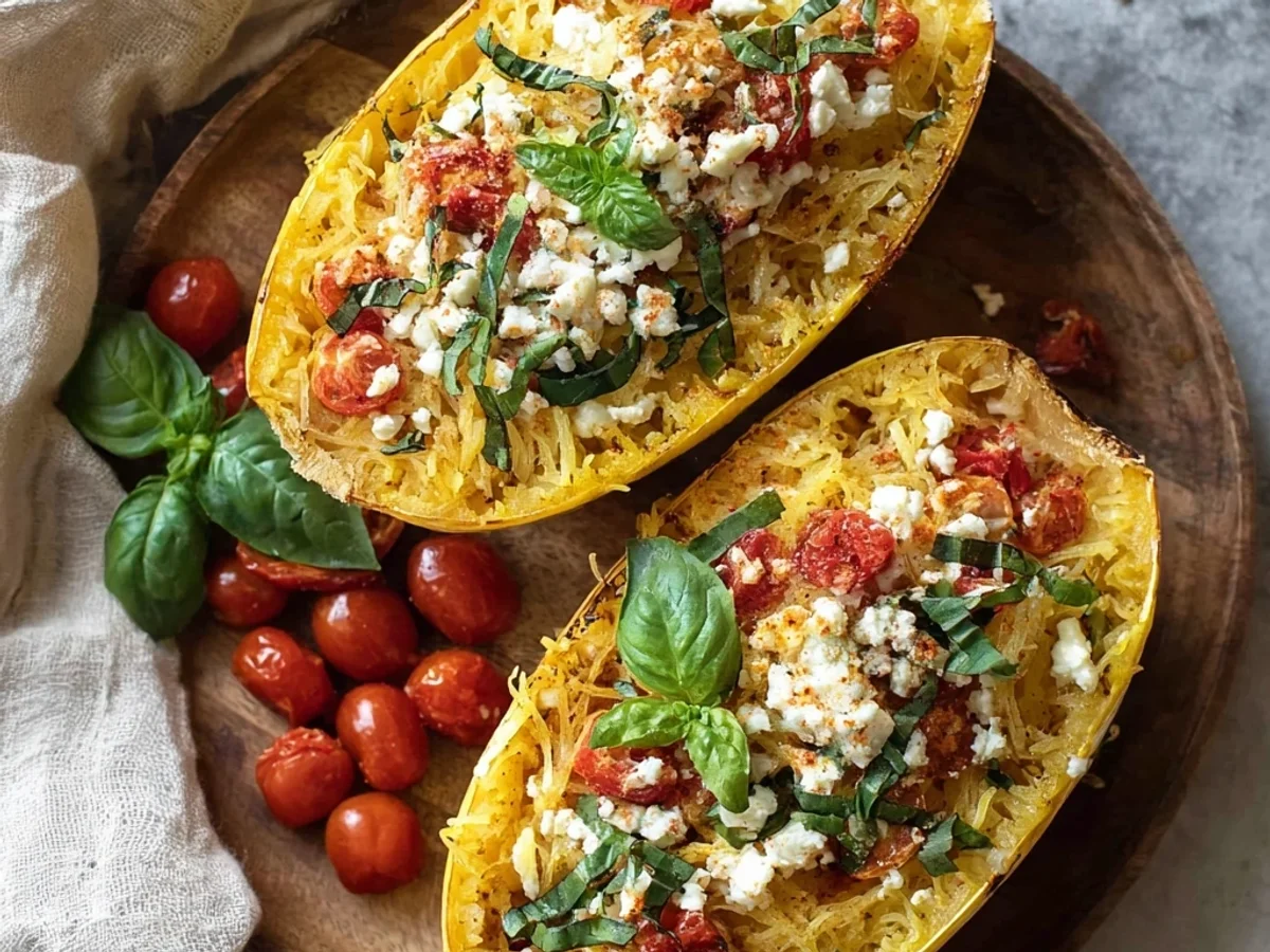 Creamy Baked Feta Spaghetti Squash Recipe - Featured Image