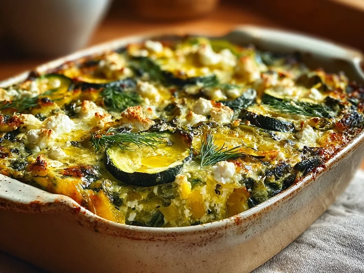 Creamy Baked Zucchini, Spinach & Feta Casserole - Featured Image