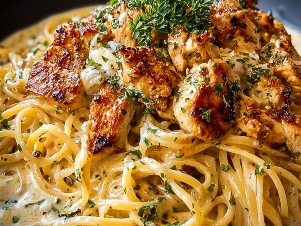 Creamy Cajun Chicken Spaghetti with Garlic Mozzarella Sauce - Featured Image