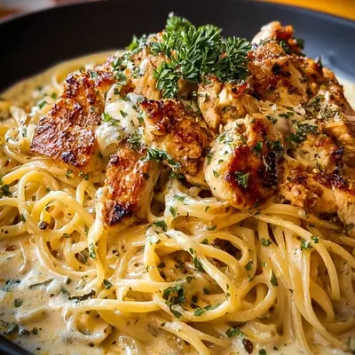 Creamy Cajun Chicken Spaghetti with Garlic Mozzarella Sauce