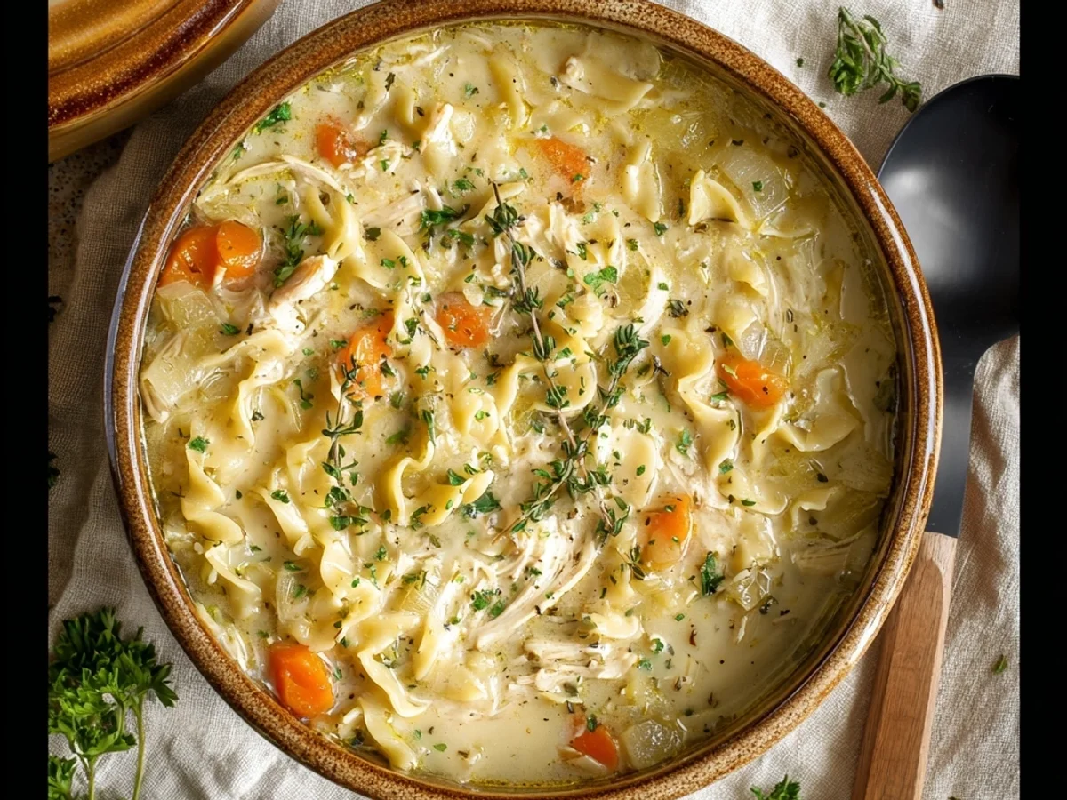 Creamy Chicken Noodle Soup (Crockpot): Slow Cooker Comfort - Featured Image