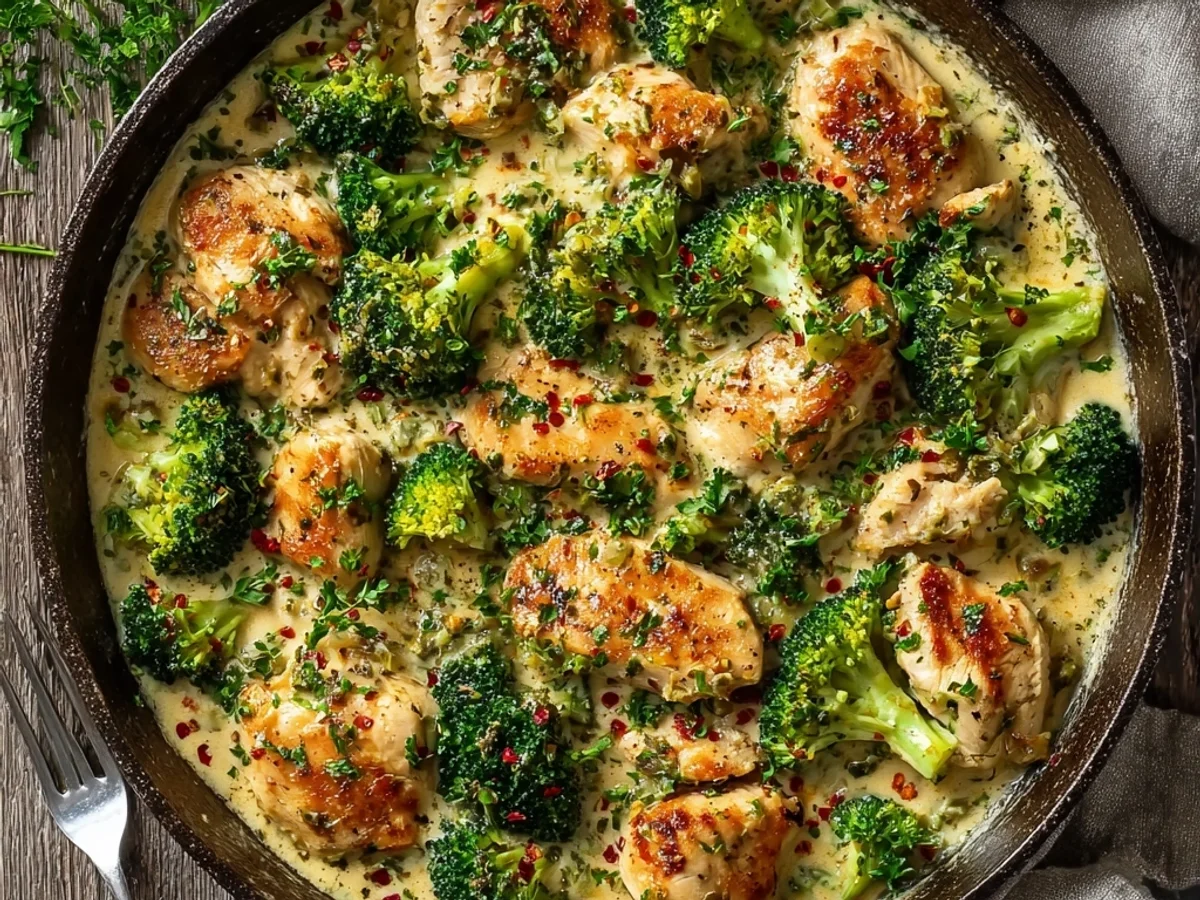 Creamy Garlic Chicken & Broccoli Skillet: Weeknight Magic - Featured Image