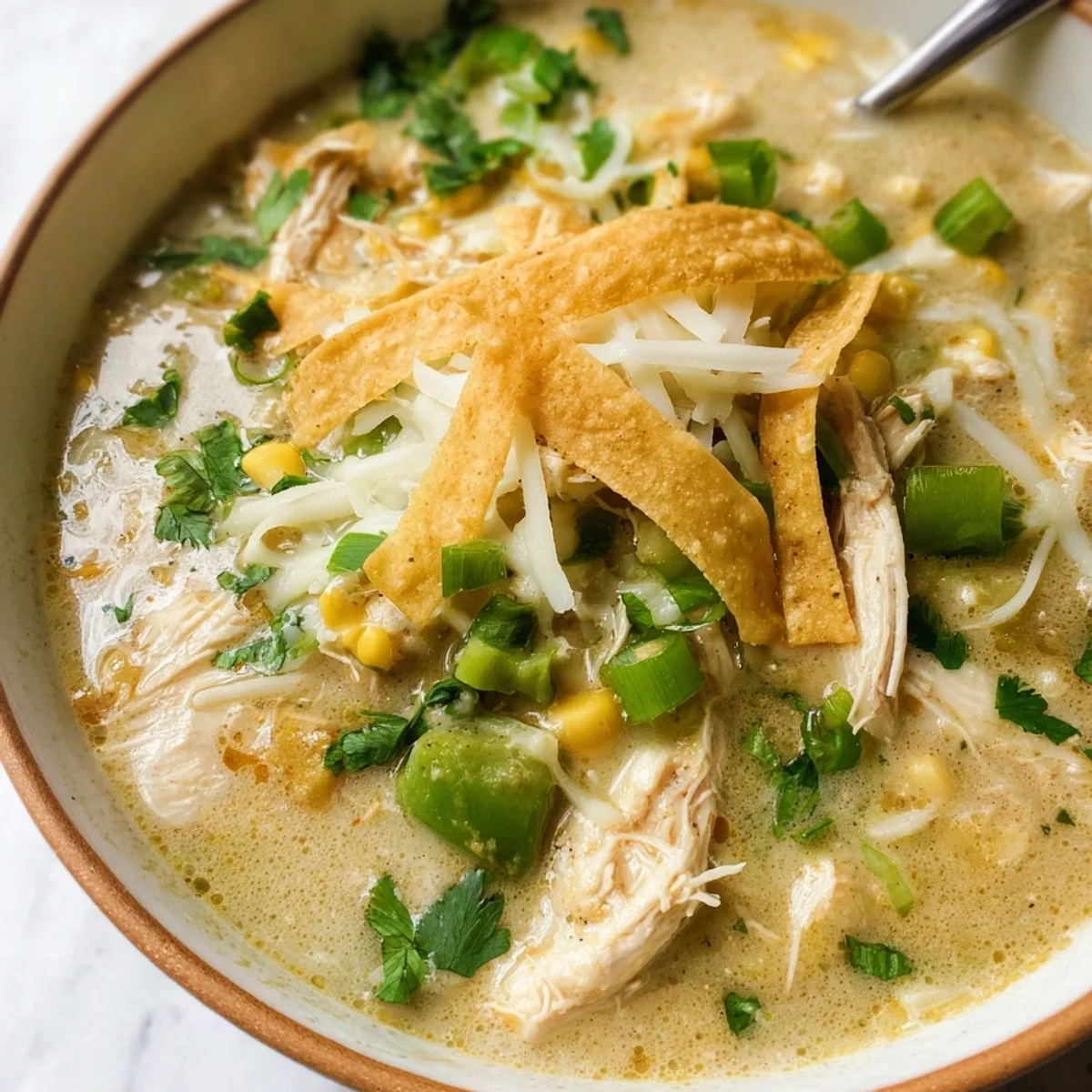 Creamy Green Chicken Enchilada Soup Recipe