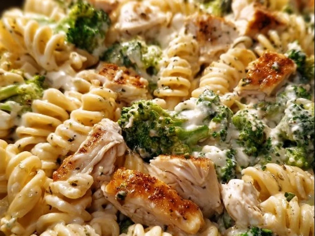 Creamy High Protein Rotisserie Chicken Broccoli Pasta (35-Min) - Featured Image