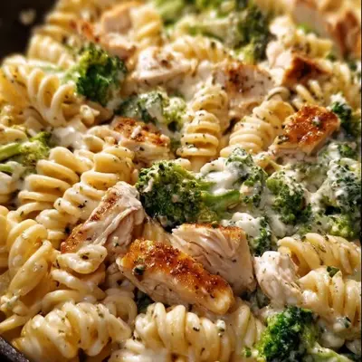 Creamy High Protein Rotisserie Chicken Broccoli Pasta (35-Min)