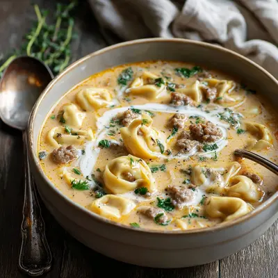 Creamy Turkey Sausage Tortellini Soup: Easy Dinner