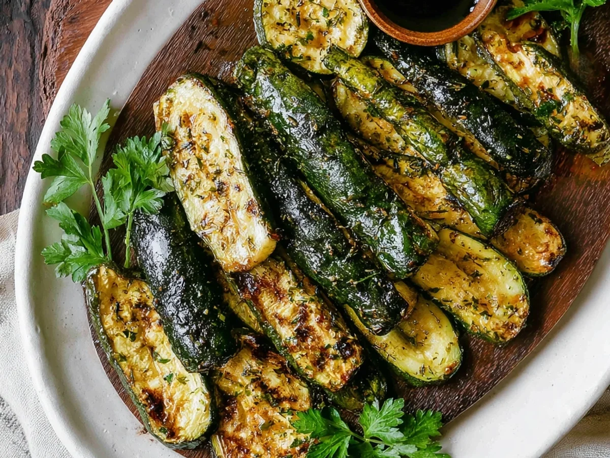 Crispy Garlic Roasted Zucchini Recipe - Featured Image