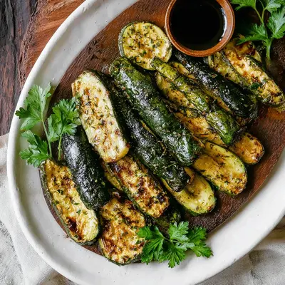 Crispy Garlic Roasted Zucchini Recipe
