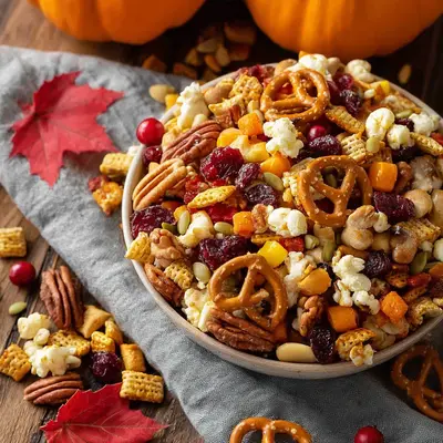 Crunchy Sweet & Salty Fall Snack Mix