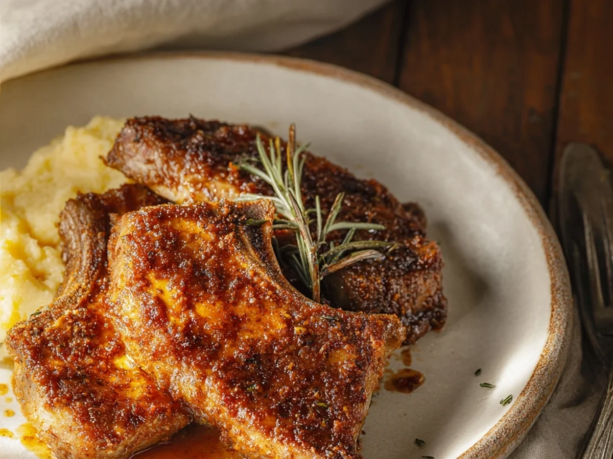 Easy Brown Sugar Lamb Chops Baked in the Oven - Featured Image