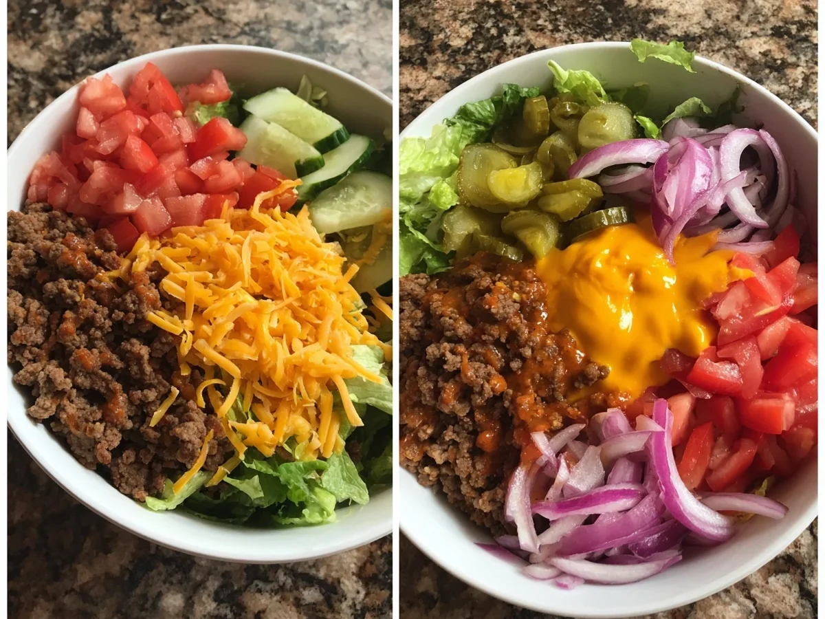 Easy Burger Bowls Recipe - Featured Image