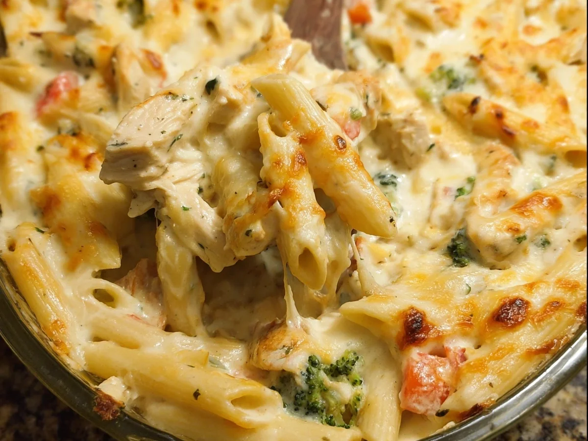 Easy Chicken Penne Casserole Recipe - Featured Image