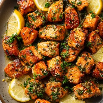 Easy Garlic Butter Salmon Bites Recipe